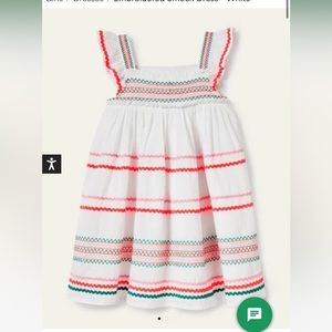 Mini Boden Embroidered Smocked Dress